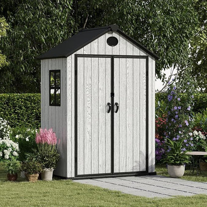 5.3x3.4 FT Resin Outdoor Storage Shed, 135 Cuft Garden Tool Sheds & Outdoor - Image 4