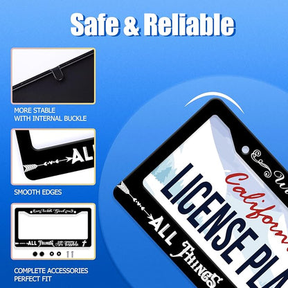 with God All Things are Possible License Plate Frame Christian License Plate - Image 2