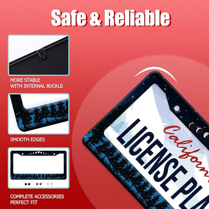 Moon Phase Forest Night License Plate Frame Moon License Plate Frames Stainless - Image 2
