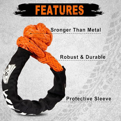 METOWARE Kinetic Recovery Rope 35, 000 LBS Offroad Tow Kit - Image 3