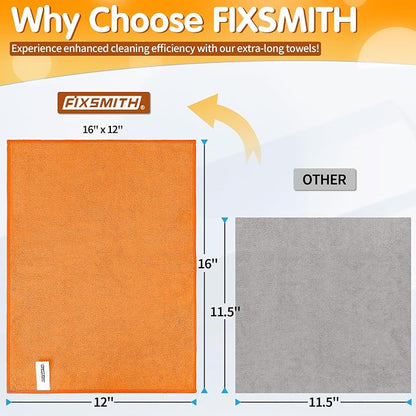 FIXSMITH Microfiber Cleaning Cloth -Pack of 12, Highly Absorbent Cleaning Rags - Image 2
