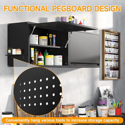 Metal Wall Cabinet with Up-flip Door, Metal Wall Storage Cabinet with - Image 6