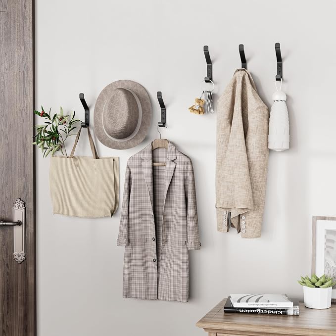 10-Pack Coat Hook for Hanging, Stainless Wall Hooks for Towel, Wall Mounted - Image 5