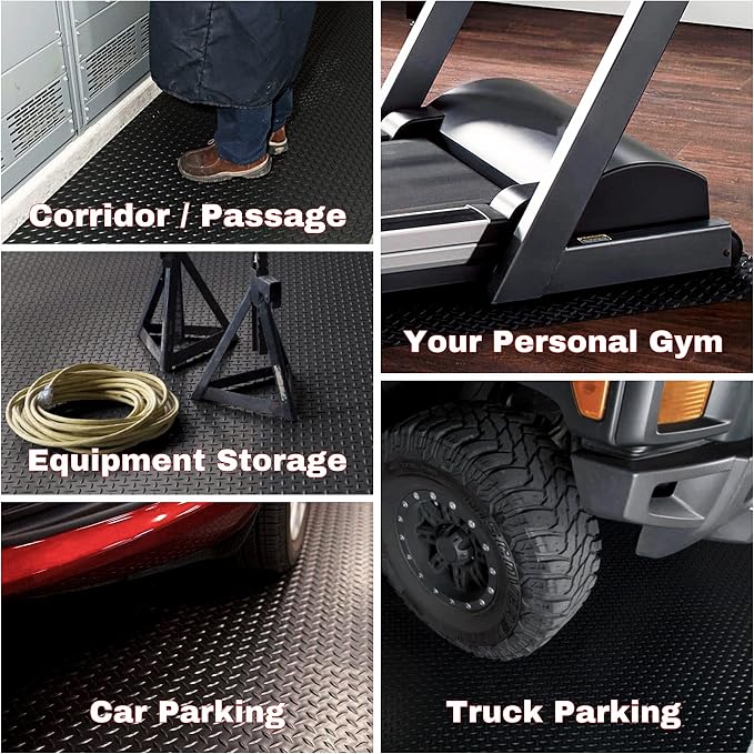 SEAL 4 x 10 Ft Premium Garage Floor Mat, Solid 2.8mm Thickened Black Commercial - Image 6