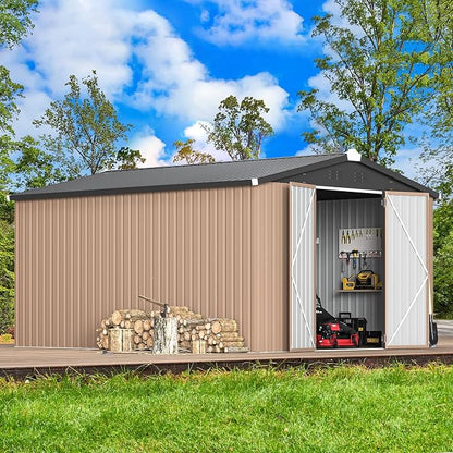 AECOJOY 10' x 14' Shed Metal, Outdoor Storage Sheds & Outdoor Storage 10' x 14' - Image 6