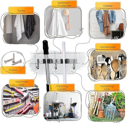 Heavy Duty Broom and Mop Holder Wall Mounted - Image 3