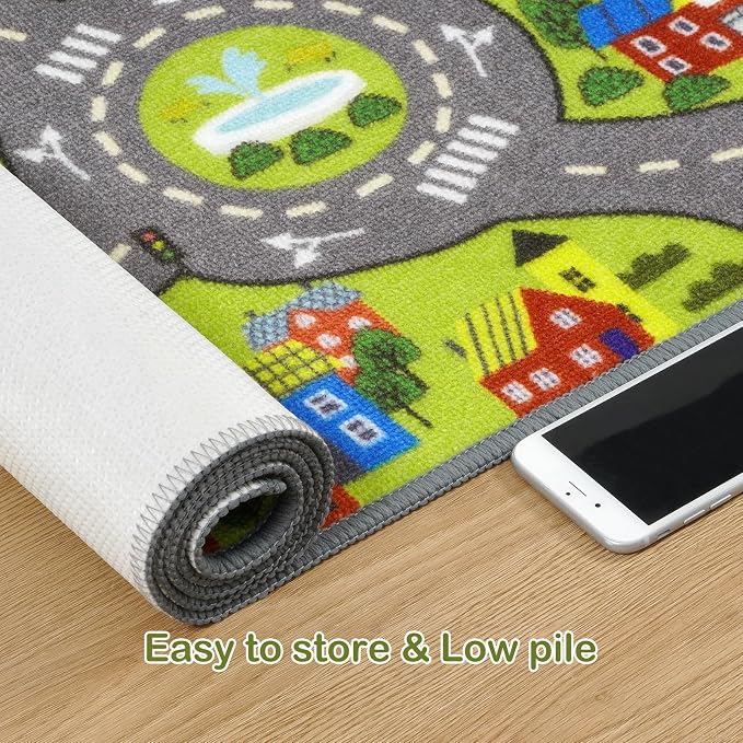 STARUIA Washable Kids Play Rug for Playroom, Boys Car Rug for Kids Toy Cars - Image 7