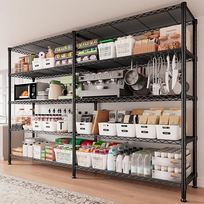REIBII 70"W Storage Shelves Load 1600LBS, Metal Shelving 5-tier Wire Shelving - Image 9