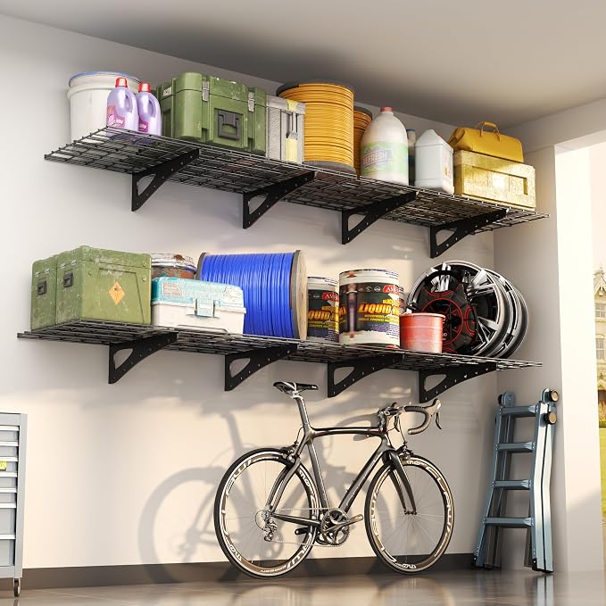 2-Pack Garage Wall Shelving, 2x4ft Walls Shelf Storage Rack, Sturdy Walls - Image 2
