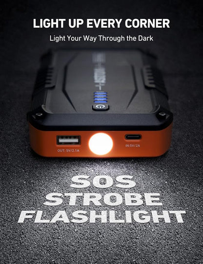 AstroAI S8 Mini Car Battery Jump Starter, 12V Portable Car Starter - Image 5