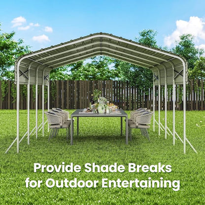 12x20 Carport, Heavy Duty Metal Car Port, All-Weather Protection, Easy Assembly - Image 7
