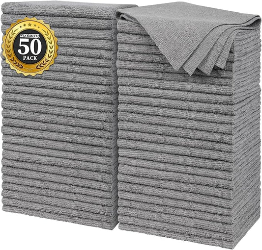 FIXSMITH Grey Microfiber Cleaning Cloth, Reusable Shop Towels, Microfiber Towels by FIXSMITH