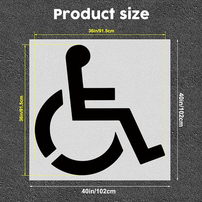 Large Handicap Parking Stencil, 36 Inch Reusable Silicone Disabled Symbol - Image 2