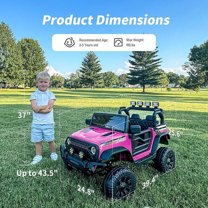 4WD Kids Ride on Car Truck, 12V 7Ah Kids Electric Vehicles Car Ride on Toy - Image 3