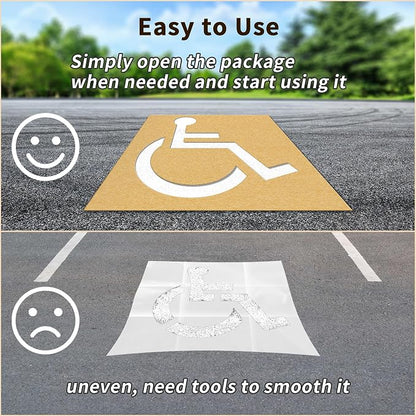 Handicap Parking Stencil, 35.5" x 33" Foldable Cardboard Parking Lot Stencils - Image 5