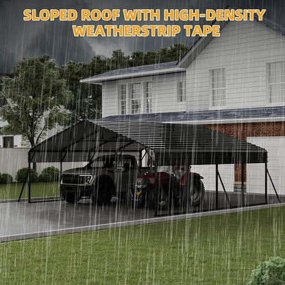 20 x 20 FT Metal Carport with Galvanized Steel Roof, Heavy Duty Metal Roof - Image 7