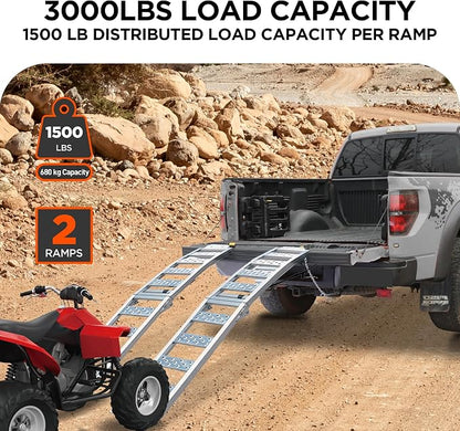 Rockland Foldable Arched Aluminum Loading Ramp, 1500 LBS Loading Capacity - Image 2