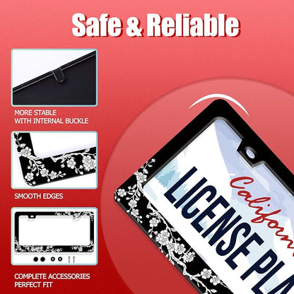 Cherry Blossoms License Plate Frame Beautiful Floral License Plate Frames - Image 4