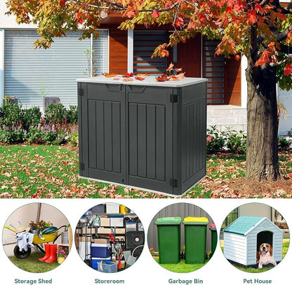 YITAHOME Extra Large Outdoor Horizontal Storage Shed, 4.5x4ft Resin Tool Sheds - Image 3