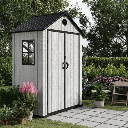 5.3x3.4 FT Resin Outdoor Storage Shed, 135 Cuft Garden Tool Sheds & Outdoor - Image 6