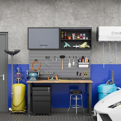 Metal Storage Cabinet Black&Gray Wall Cabinets - Image 7