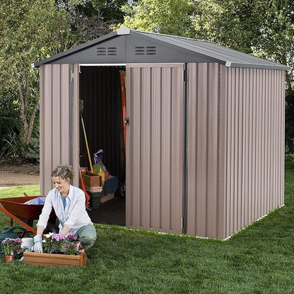 AECOJOY 7' x 7' Metal Storage Shed - Image 7