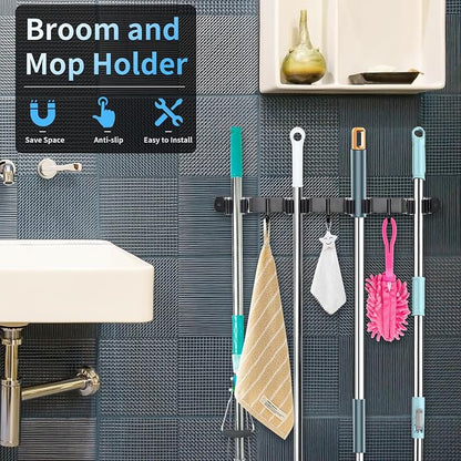 Huryfox Mop and Broom Holder Wall Mounted - Image 2