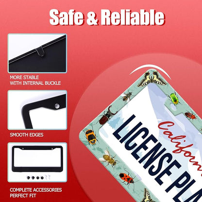 Personalized License Plate Frame Butterfly Moth Beetle Stainless Steel - Image 3