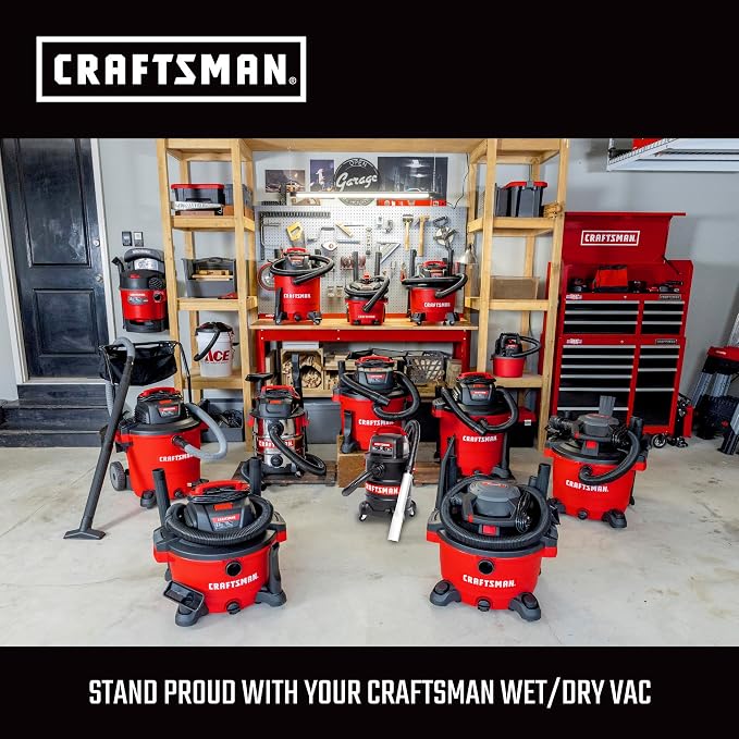 CRAFTSMAN CMXEVBE17596 20 Gal. 6.5 Peak HP Heavy Duty Wet/Dry Shop Vacuum - Image 7