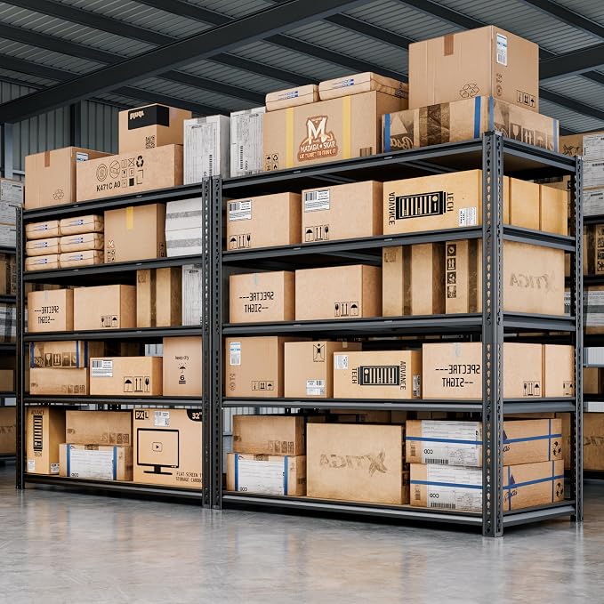 48"W Garage Shelving, 2650LBS Storage Shelves heavy duty, 5 Tier Metal Shelving - Image 5