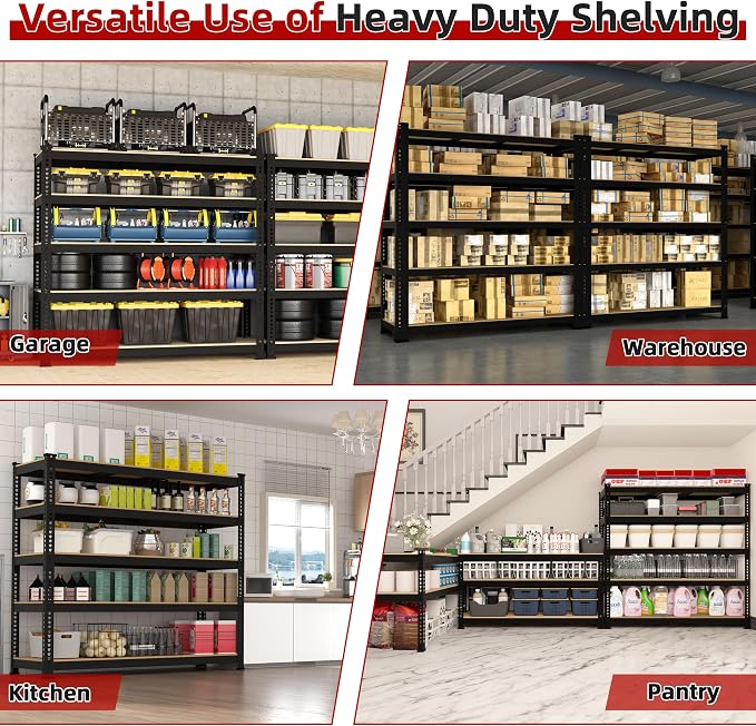 6 Packs 48" W x 24" D x 72" H Adjustable Garage Storage Shelves - Image 7