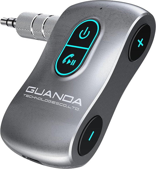 Bluetooth 5.0 Receiver for Car, Noise Cancelling AUX Adapter, Music Receiver by GUANDATECHNOLOGIESCOLTD