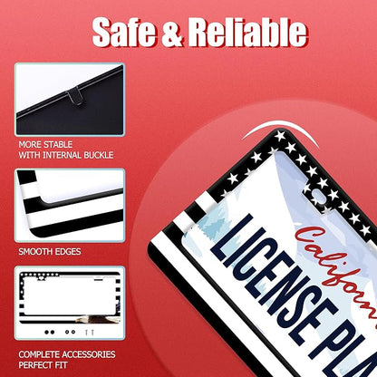 American Flag and Eagle License Plate USA Flag License Plate Stainless Steel - Image 2