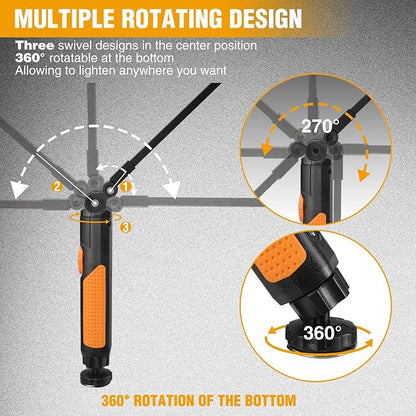 EverBrite 2 Pack LED Rechargeable Work Light, 800LM COB Foldable Flashlight - Image 3