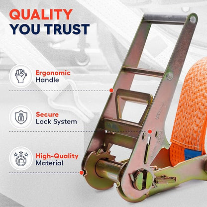 Heavy Duty 4 Inch x 30 Ft Ratchet Straps - Image 5