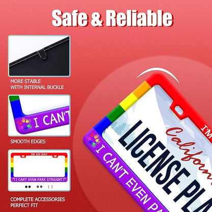 Gay License Plate Frame I'm so Gay I Can't Even Park Straight LGBT Funny - Image 2
