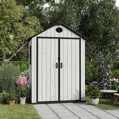 5.3x3.4 FT Resin Outdoor Storage Shed, 135 Cuft Garden Tool Sheds & Outdoor - Image 5